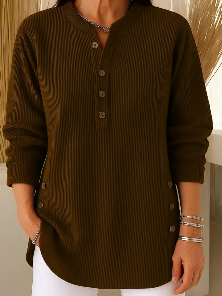 Rhiannon | Ribbed Button-Detail Tunic