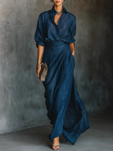Odalie | Draped Two-Piece Maxi Set