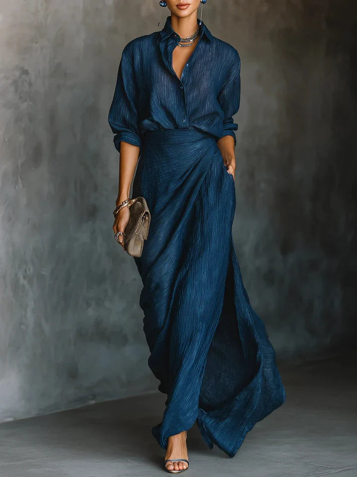 Odalie | Draped Two-Piece Maxi Set