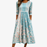 Rosalinde | Floral Lace-Trim Midi Dress