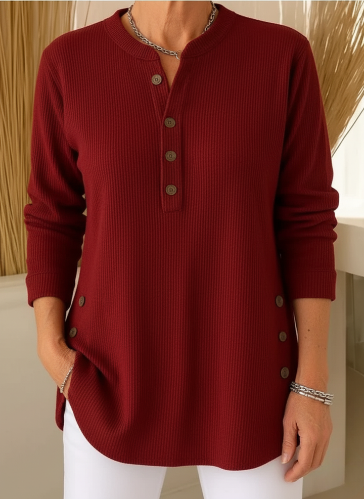 Rhiannon | Ribbed Button-Detail Tunic
