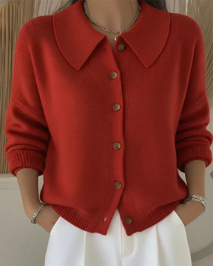Beverly | Button-Collar Knit Cardigan