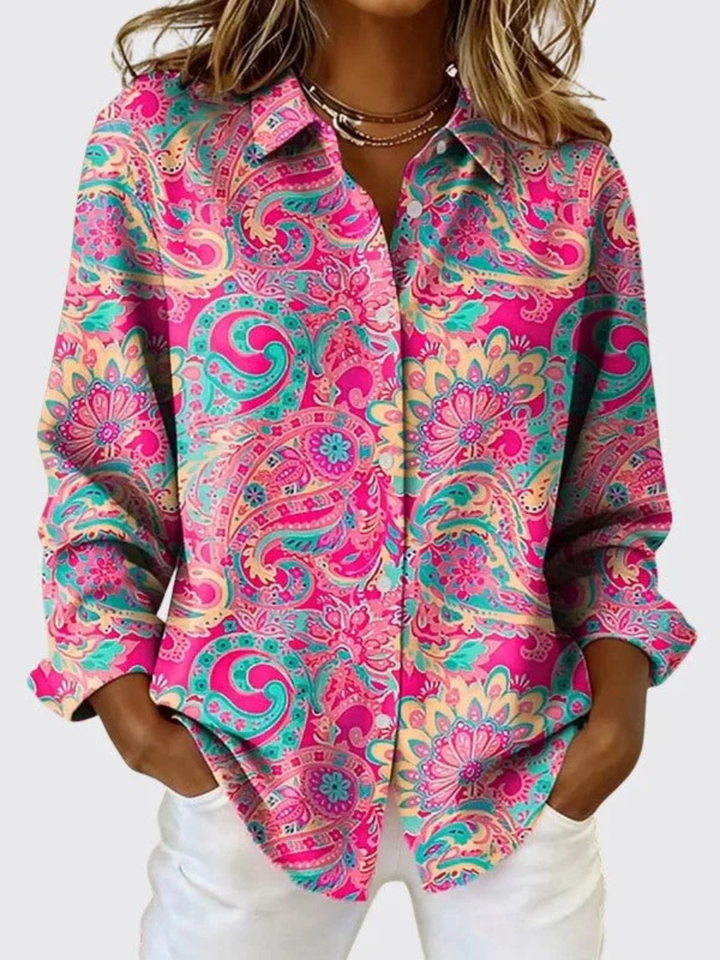 Rosemarie | Paisley Print Button-Up Blouse
