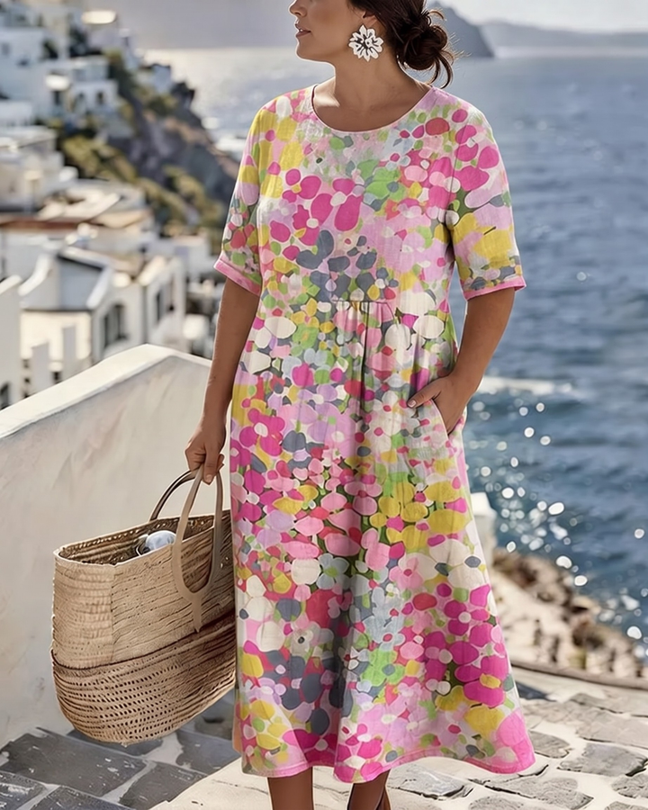 Sylvia | Blossom-Print Midi Dress