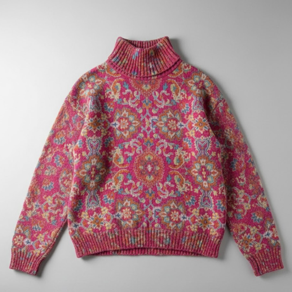 Emilia | Bohemian Patterned Turtleneck Jumper