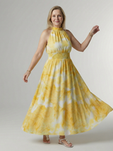 Gwyneth | Gathered Halter Midi Dress