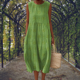 Sadie | Relaxed Sleeveless Midi Dress with Pockets