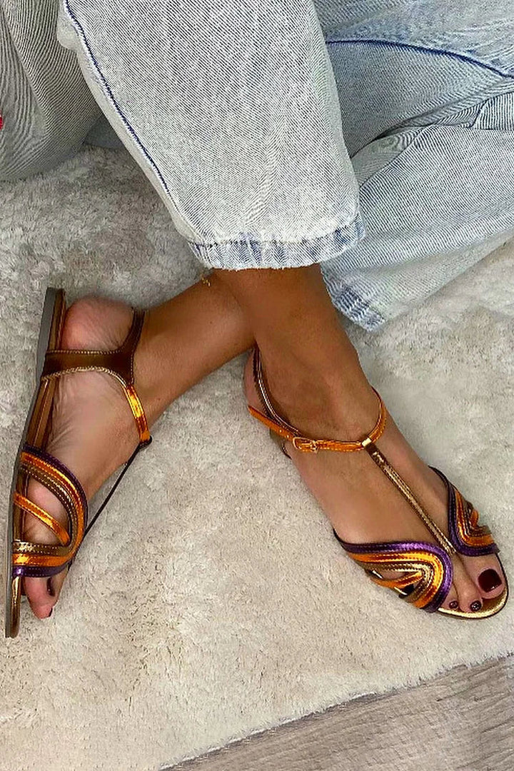 Helena | Woven Strap Flat Sandals