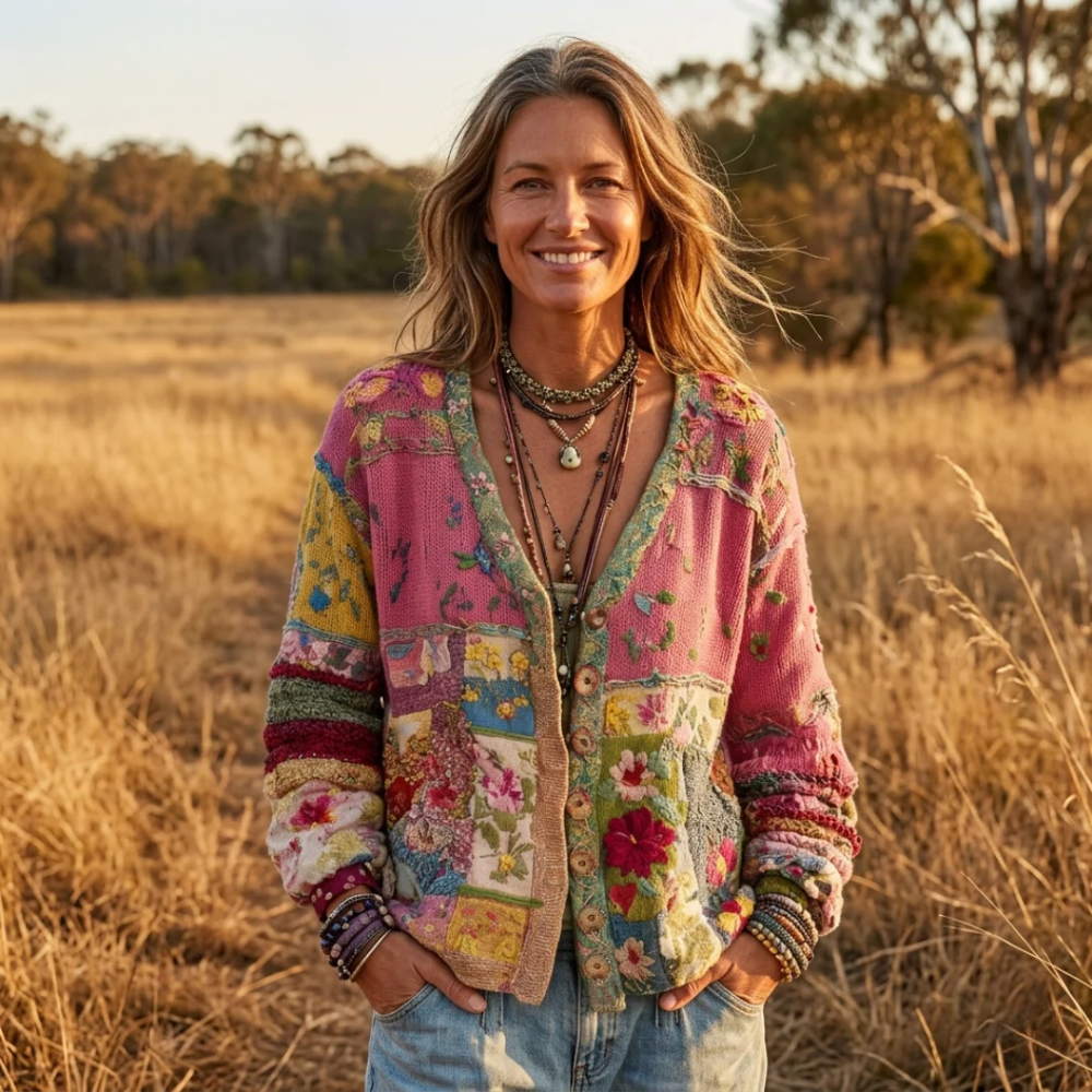 Maeve | Floral Patchwork Boho Cardigan