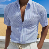 Foster | Textured Stripe Short Sleeve Shirt