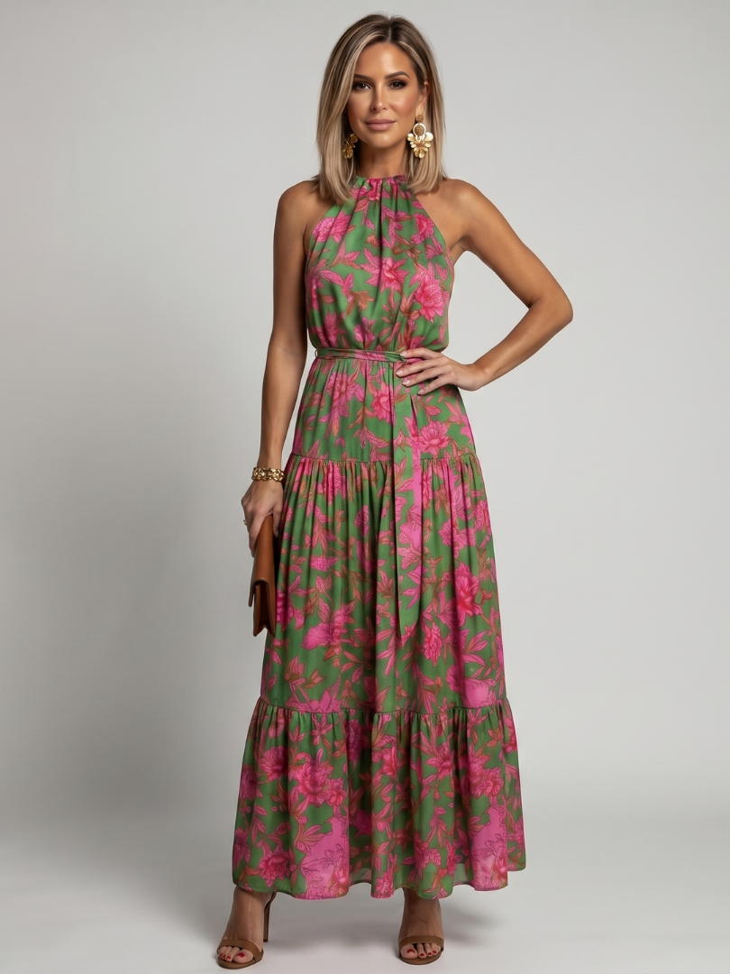 Deanna | Floral Halter Maxi Dress