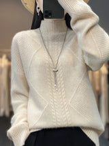 Corinna | Cable-Knit Mock-Neck Jumper