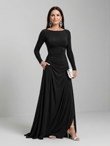 Celestine | Boat Neck Flowing Maxi Dress
