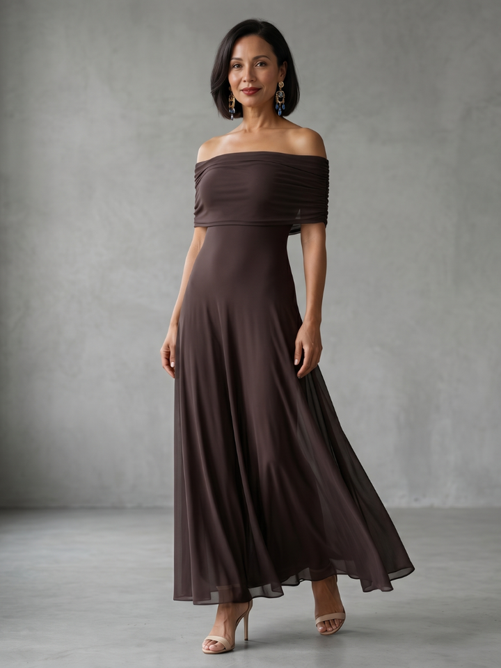 Nerissa | Off-Shoulder Draped Midi Dress