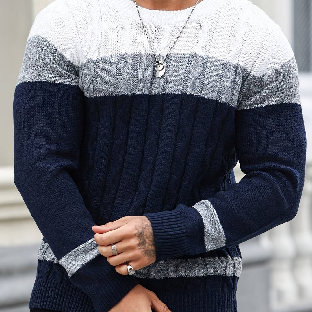 Bellamy | Colour-Block Cable-Knit Jumper
