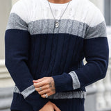 Bellamy | Colour-Block Cable-Knit Jumper