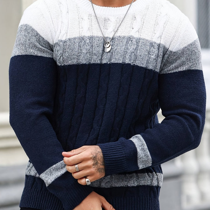 Bellamy | Colour-Block Cable-Knit Jumper