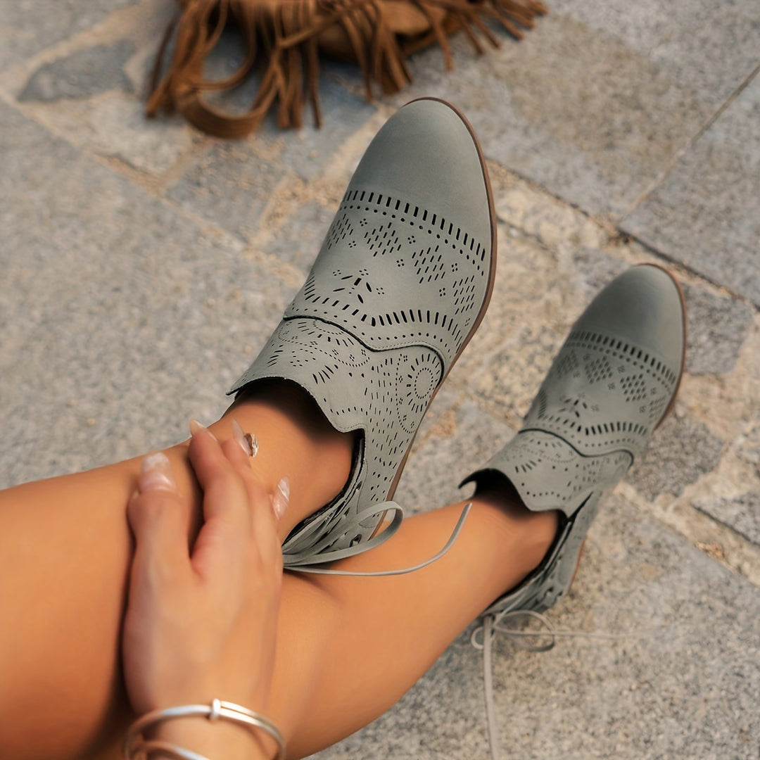 Matilda | Laser-Cut Ankle Boots