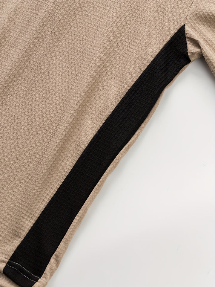 Bryce | Textured Contrast Henley Shirt