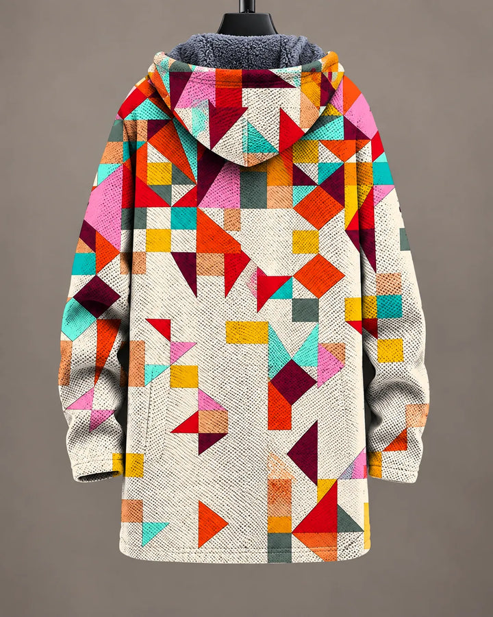 Rhett | Geometric Fleece-Lined Hooded Jacket