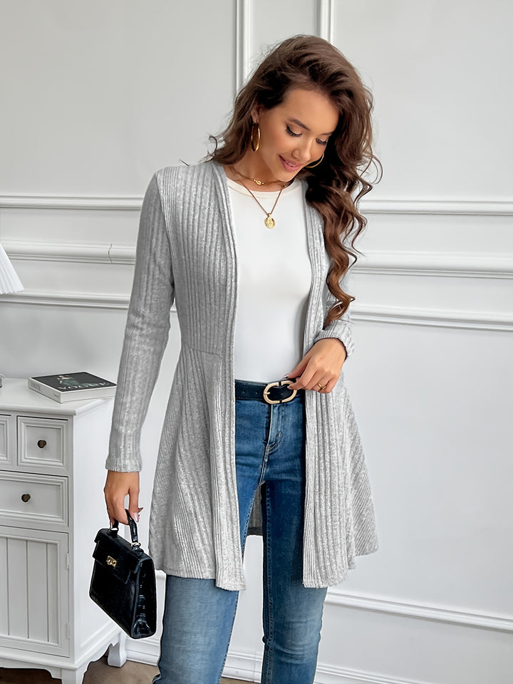 Helena | Ribbed Open-Front Cardigan