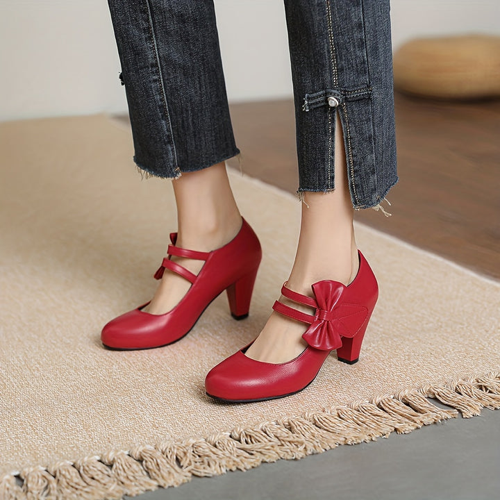 Eloise | Bow-Detail Ankle-Strap Heels