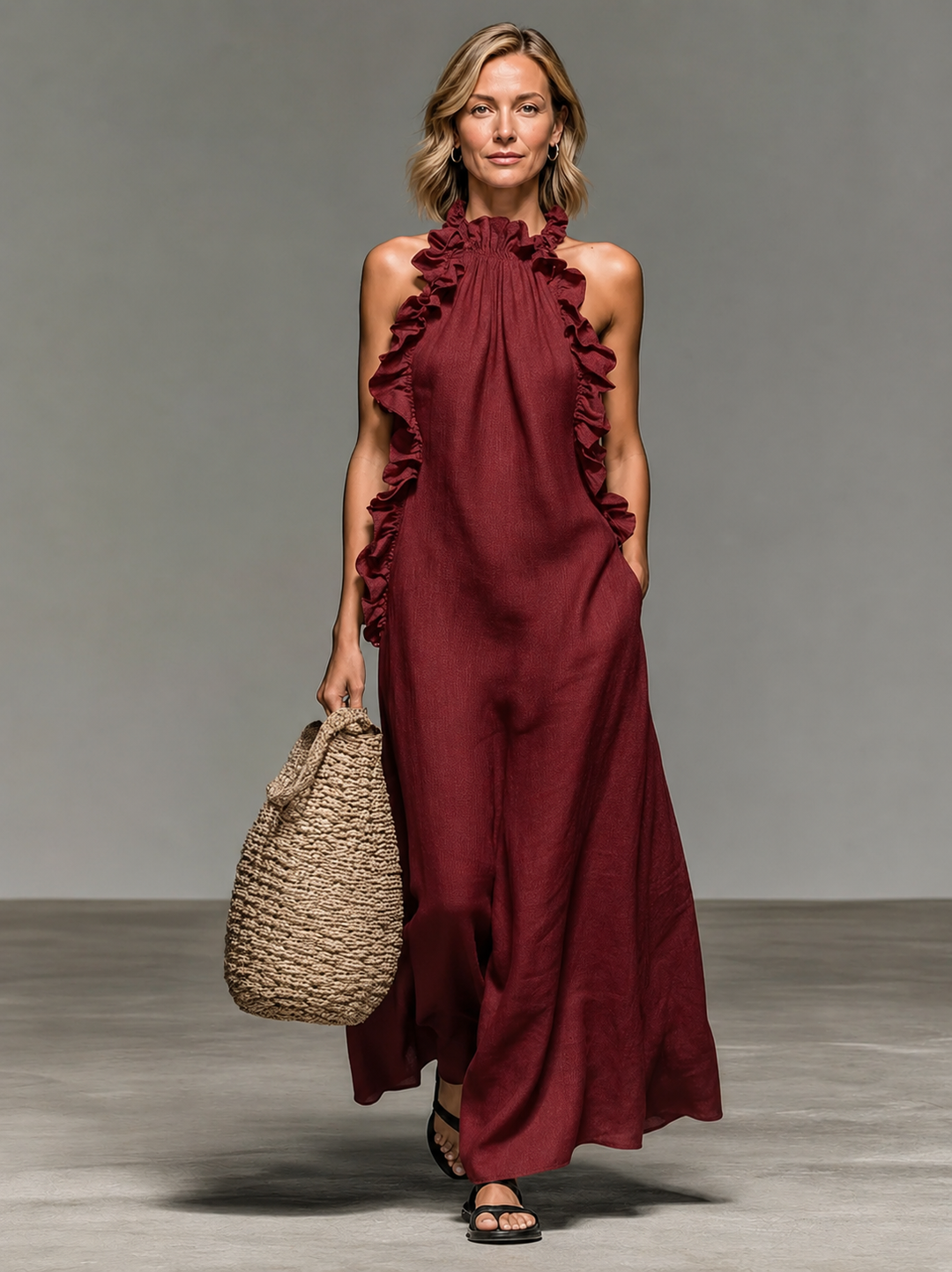 Annette | Flowing Ruffle Maxi Dress