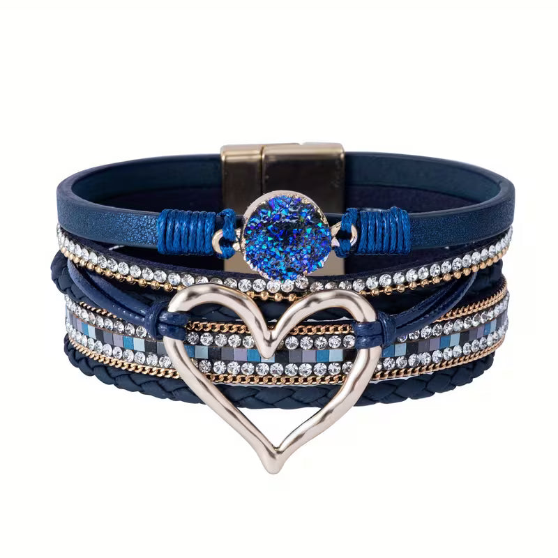 Ophelia | Layered Heart Cuff Bracelet
