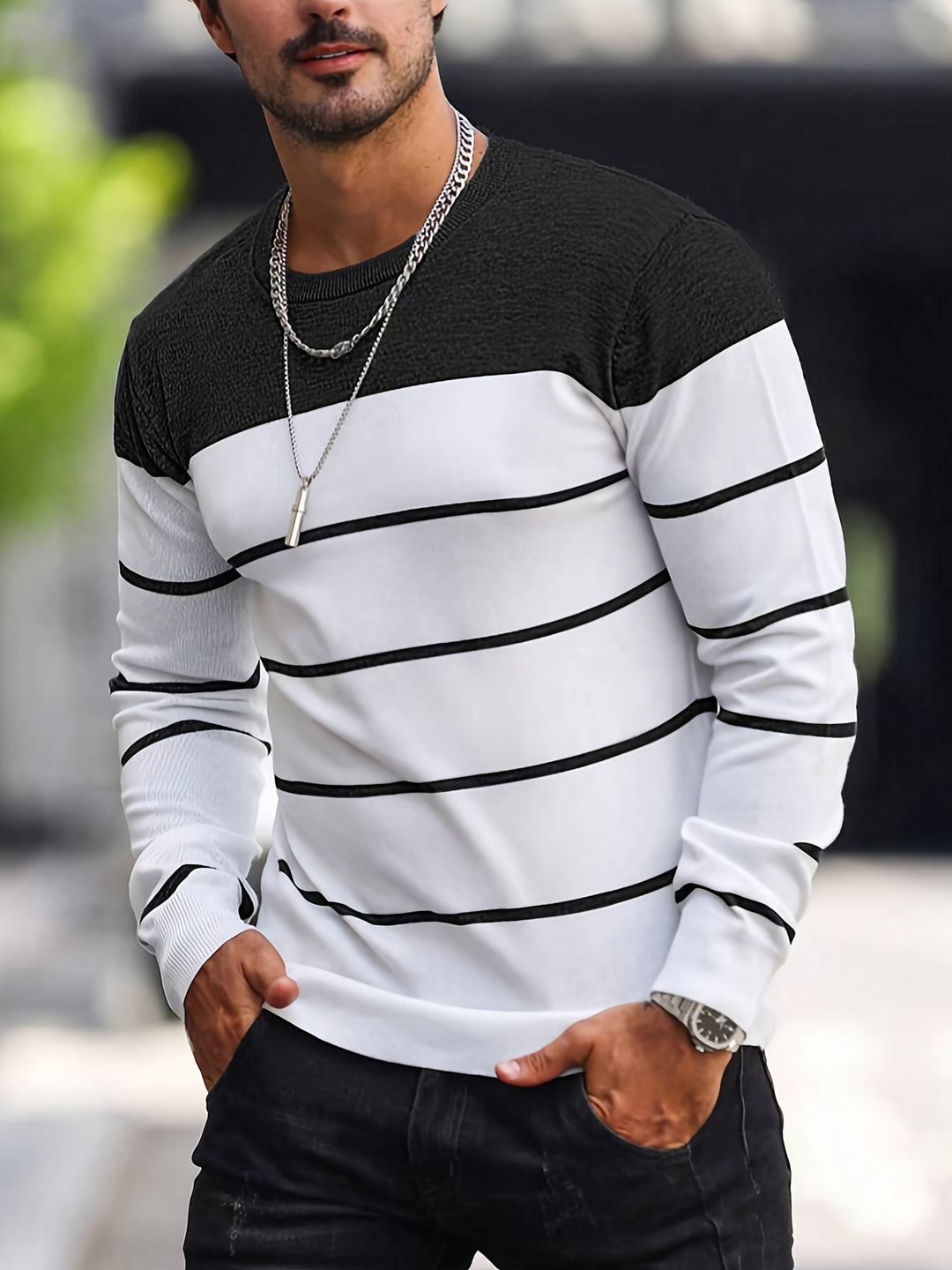 Harrison | Colour-Block Striped Sweater
