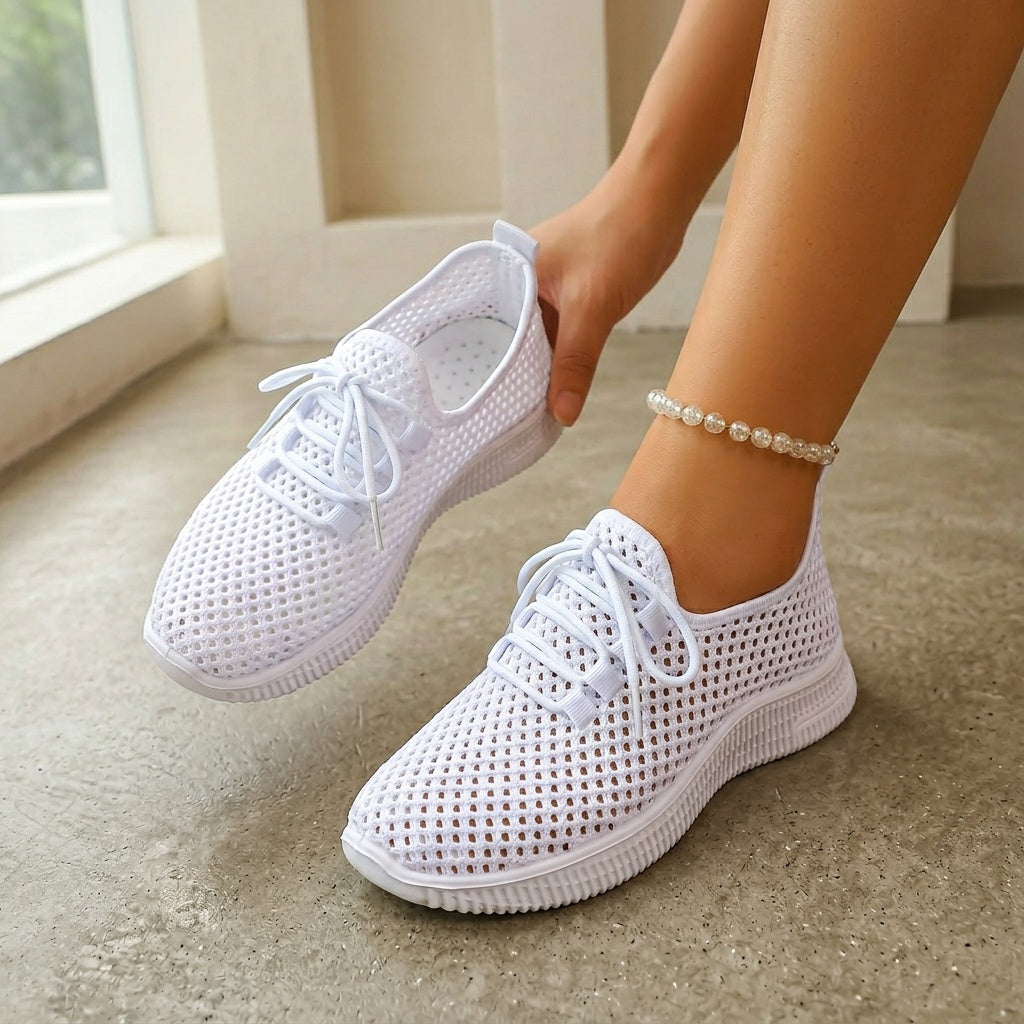 Freya | Breathable Woven Slip-On Sneakers