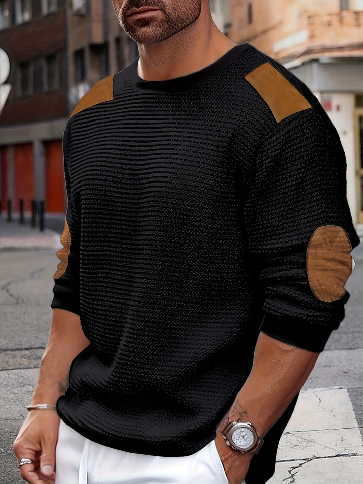 Barnaby | Textured Elbow-Patch Jumper
