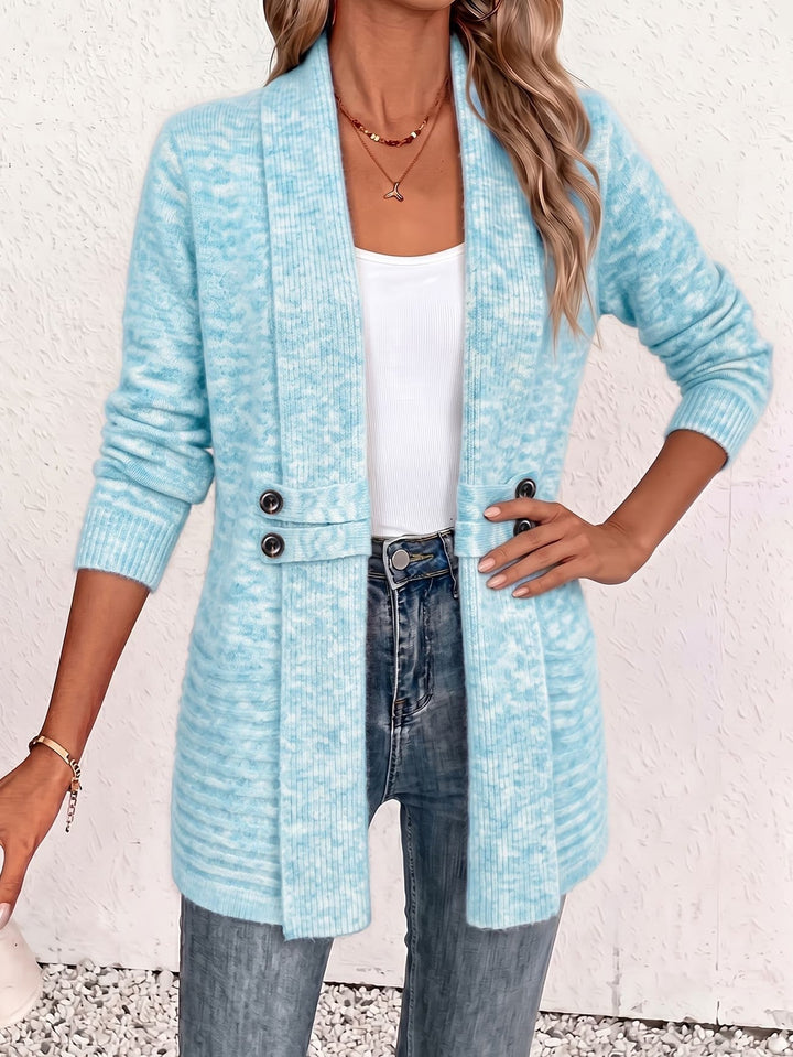Sylvana | Marled Button-Tab Cardigan