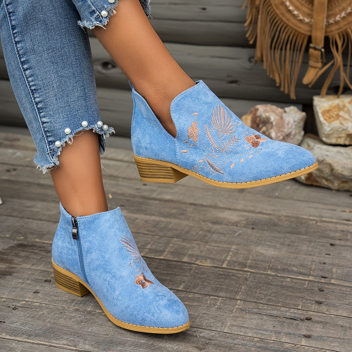 Annabel | Embroidered Ankle Boots