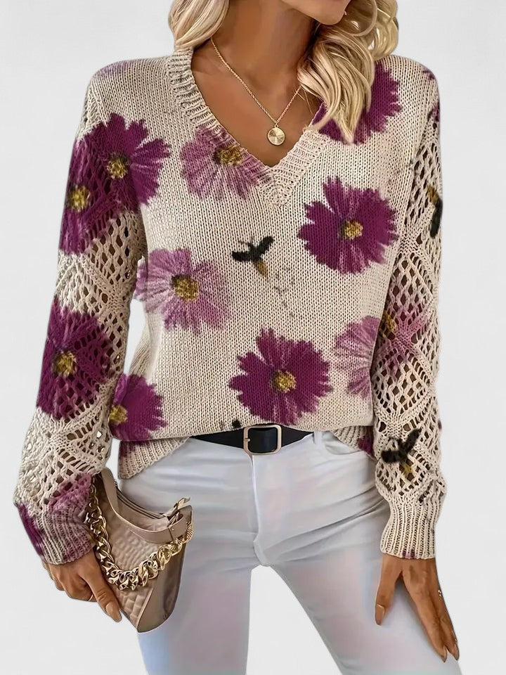 Emma | Floral Openwork Sweater