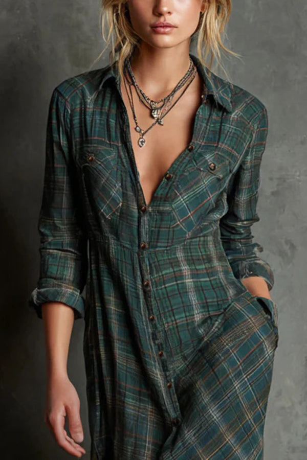 Elinor | Timeless Checked Shirt Dress