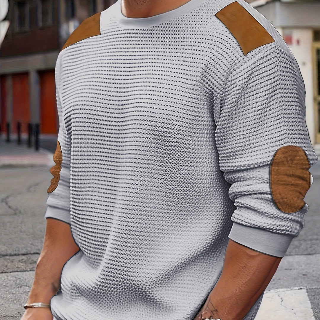 Barnaby | Textured Elbow-Patch Jumper