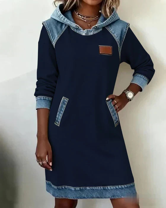 Mallory | Contrast Hooded Dress