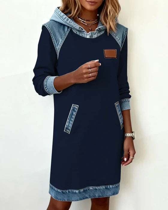 Mallory | Contrast Hooded Dress