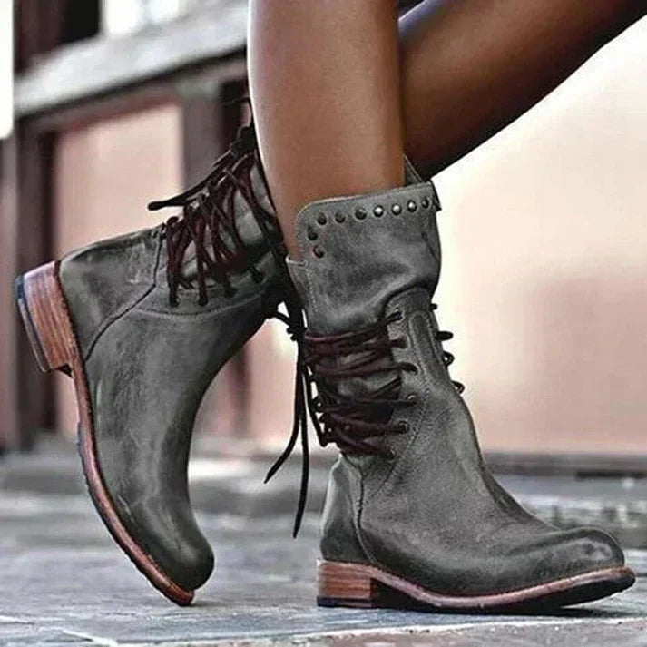 Callie | Vintage Lace-Up Ankle Boots