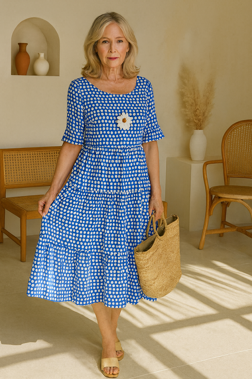 Judith | Flowing Tiered Midi Dress