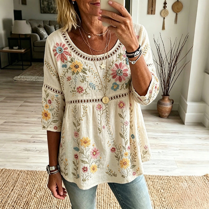 Fern | Embroidered Floral Blouse