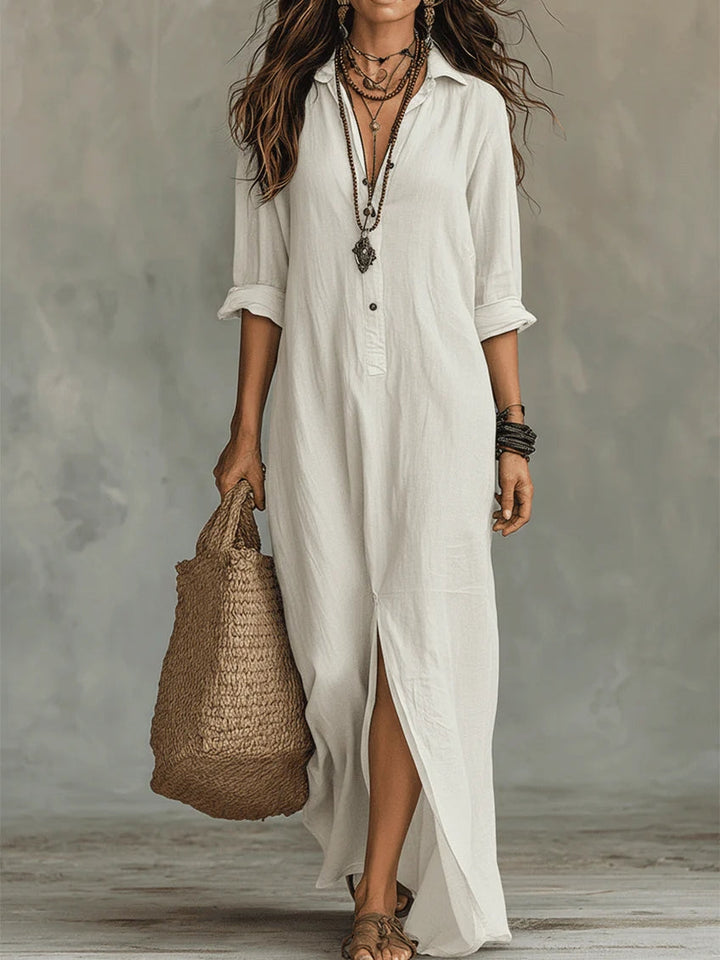 Thalia | Relaxed Collared Maxi Dress