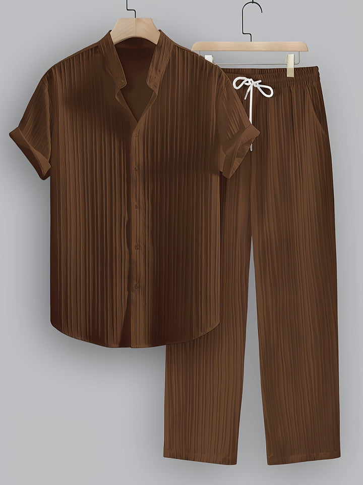 Nathan | Relaxed Stand-Collar Two-Piece Set