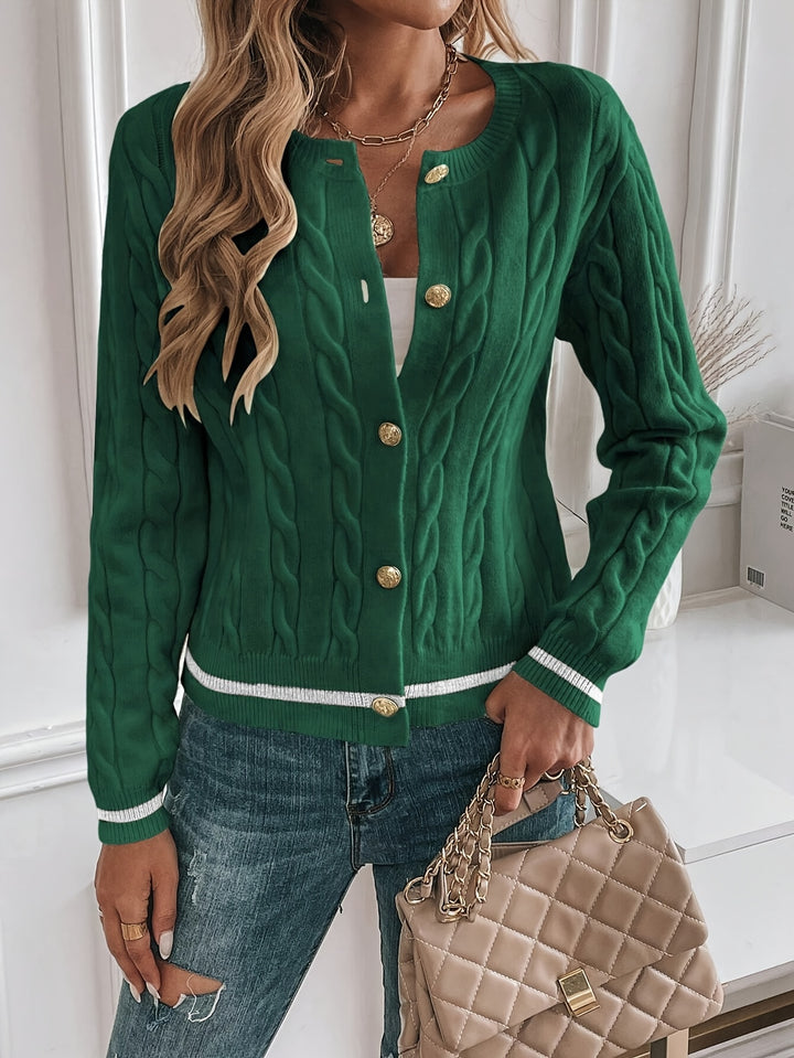 Nora | Cable-Knit Button-Front Cardigan