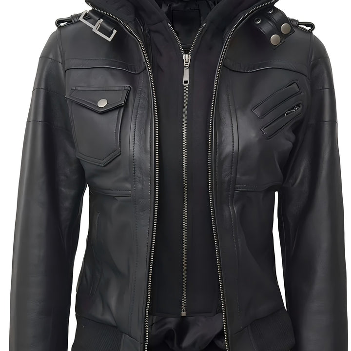 Rosabel | Layered Hooded Biker Jacket