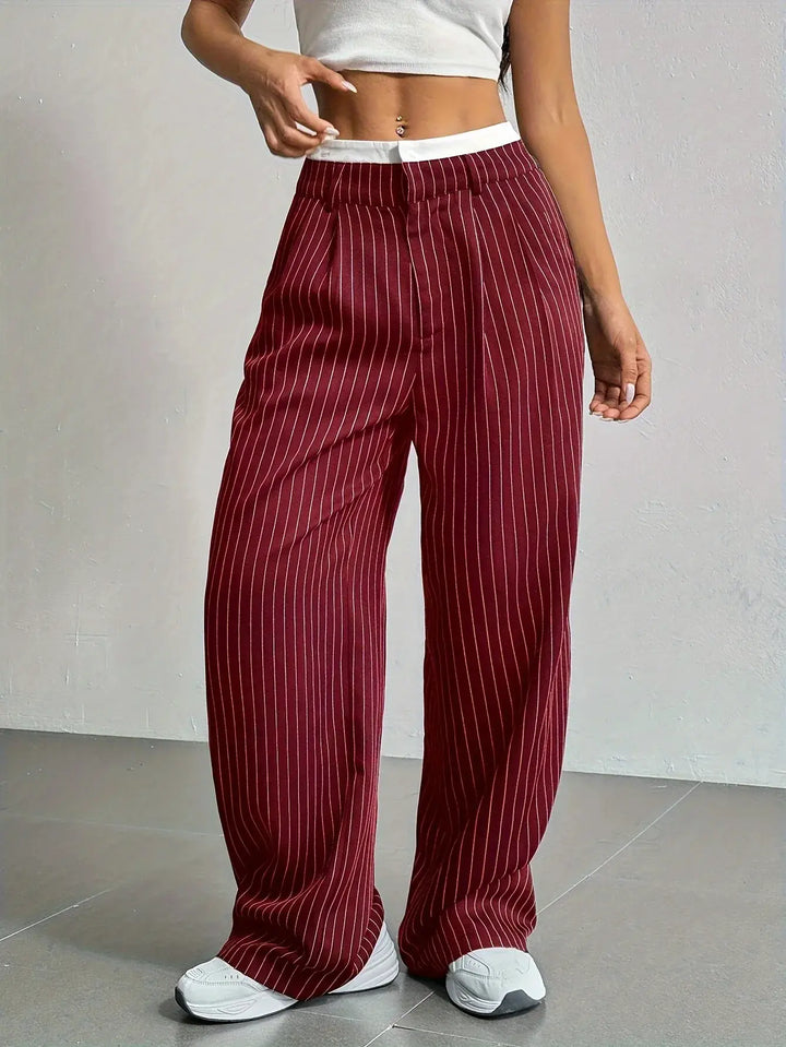 Rosanne | Pinstripe Wide-Leg Trousers