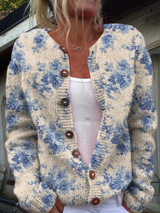 Dahlia | Floral Button-Front Cardigan