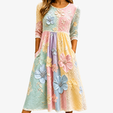 Jonquil | Pastel Floral Pocket Midi Dress