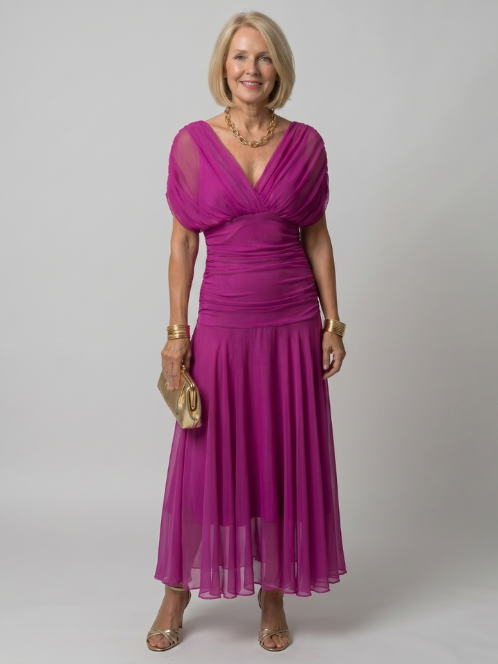 Aveline | Off-Shoulder Flowing Midi Dress