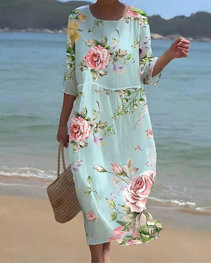 Carys | Blossom Print Midi Dress